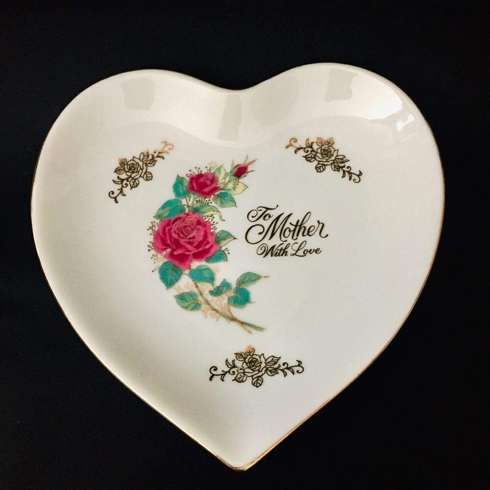 1984 ENESCO To Mother with Love Heart Jewelry Dish
